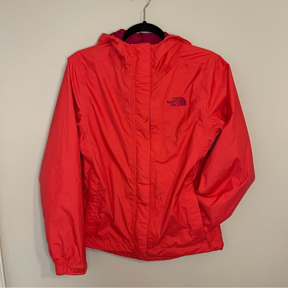 Coral North Face Rain Jacket